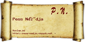 Pess Nádja névjegykártya